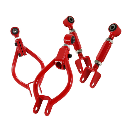 SPEC-D TUNING 89-94 Nissan 240X Rear Camber Kit - Red Pair CAM-S1389R-RD